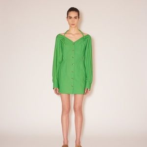 NWT Nanushka Long Sleeve Green Mini Dress size S